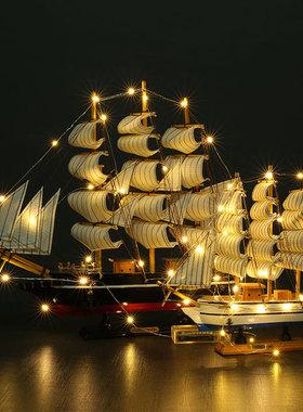 一帆风顺摆件小帆船模型桌面家居客厅酒柜书柜装饰品创意生日礼物