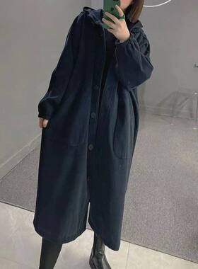 冬季加厚废土风长款棉服