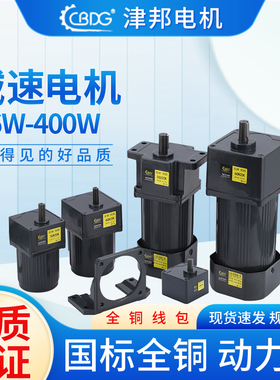 津邦调速电机6W-400W120W减速马达 配调速器线包全铜厂家220VCBDG