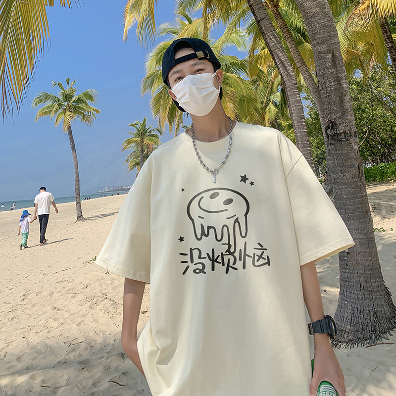T81-P20特没烦恼chic新款t恤潮流简约卡通印花夏季圆领上衣,男装T恤,电商A456（原C415）