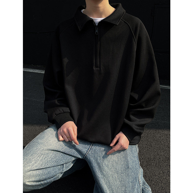 现货340克重磅插肩袖拉链宽松大码潮牌卫衣男A456-WY03-P45特,男装卫衣,电商A456（原C415）