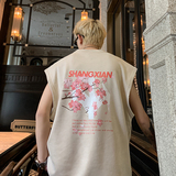 B21特P22控38潮牌网印男夏季宽松运动坎肩美式无袖大码背心，男装背心/马甲，电商A456（原C415）