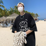 T81-P20特没烦恼chic新款t恤潮流简约卡通印花夏季圆领上衣杏，男装T恤，电商A456（原C415）