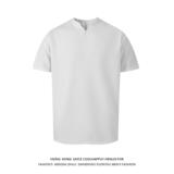 现货亨利领坑条肌理感夏季T恤男宽松潮流V领上衣A456-T66-P20特黑，男装T恤，电商A456（原C415）