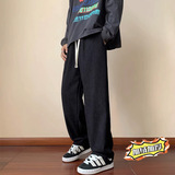 欧绵绒秋冬加绒抽绳拖地裤潮牌宽松大码长裤A432-K833-P35加绒40，男装卫衣，电商A456（原C415）