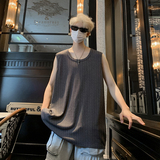 B35特P22控39肌理冰感潮牌无袖背心男夏季宽松运动坎肩美式t恤黑，男装背心/马甲，电商A456（原C415）