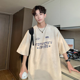JPT09-P28控48美式复古插肩袖短袖T恤男小众设计感ins潮牌绿色，男装T恤，电商A456（原C415）