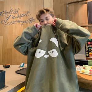 现货足克丝网印花420麂皮绒圆领卫衣男外套JP608特P40控69绿,女装短外套,电商A456（原C415）