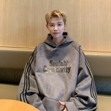 现货420高克重秋冬三条杠麂皮绒连帽卫衣外套深JP605-P58特，女装短外套，电商A456（原C415）