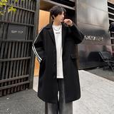 现货潮牌个性三条杠毛呢大衣男加厚中长款呢子风衣外套DY001-P108，男装毛呢大衣，电商A456（原C415）