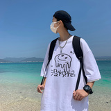 T81-P20特没烦恼chic新款t恤潮流简约卡通印花夏季圆领上衣，男装T恤，电商A456（原C415）
