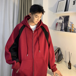 赛车服卫衣男士春秋中性宽松开衫重磅学生黑色外套 A456-WY97-P65图片