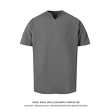 现货亨利领坑条肌理感夏季T恤男宽松潮流V领上衣A456-T66-P20特黑，男装T恤，电商A456（原C415）