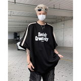T565-P40控59高街潮牌男士潮流T恤上衣夏季宽松织带重磅短袖HO，男装T恤，电商A456（原C415）