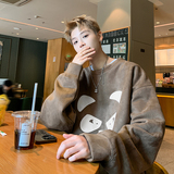 现货足克丝网印花420麂皮绒圆领卫衣男外套JP608特P40控69绿，女装短外套，电商A456（原C415）