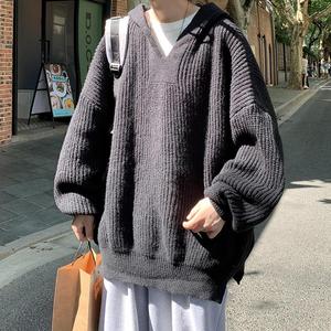 现货冬季加厚针织衫套头毛衣冬装宽松连帽外套MY03-P50特图片