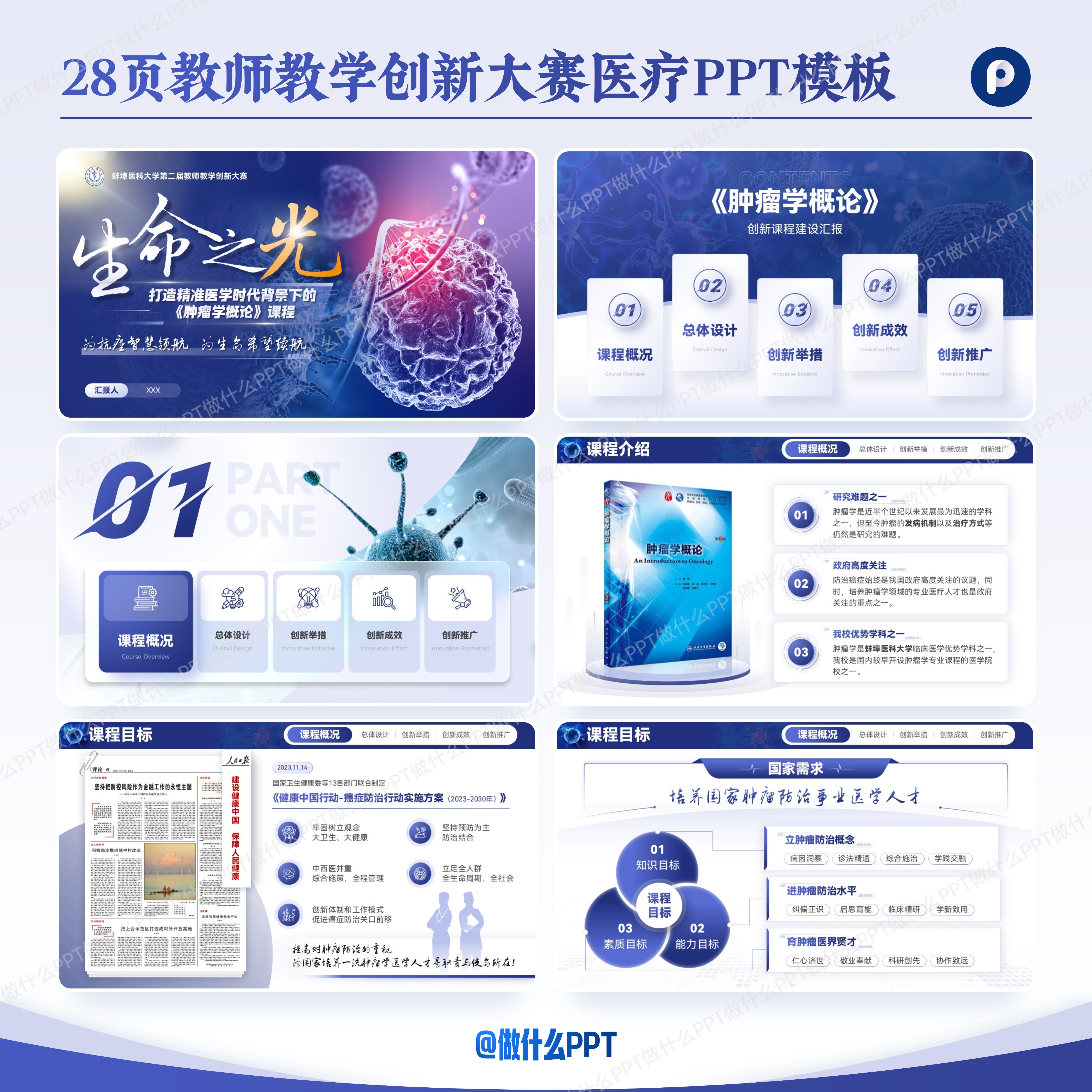 28页动态教师教学创新大赛医疗PPT模板