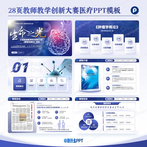 28页动态教师教学创新大赛医疗PPT模板
