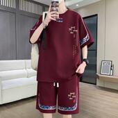 短裤 T恤学生休闲运动套装 套装 新款 青少年短袖 国风半袖 男夏季 中式