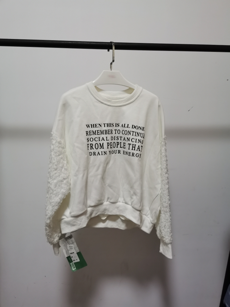 2025春季时尚单卫衣溜肩字母女款套头衫