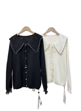 2263128MS品牌折扣女装千黛2024秋季新款针织衫纯色开衫