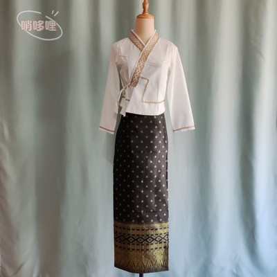 春秋季傣族服装女简约傣族裙套装