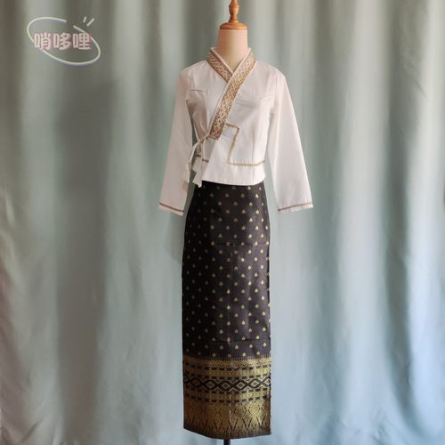 春秋季傣族服装女简约傣族裙套装