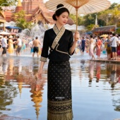 西双版 显瘦泼水节表演民族服饰 修身 纳傣族服装 女传统复古春秋新款