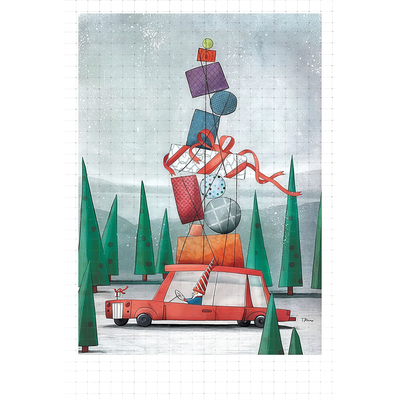 gykp4387跨境圣诞节卡片贺卡折卡迷你折卡小卡片空白卡片可手写