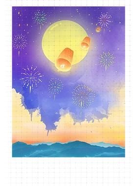 gykp3011中秋节古风通用卡片贺卡折卡迷你折卡小卡片空白卡可手写