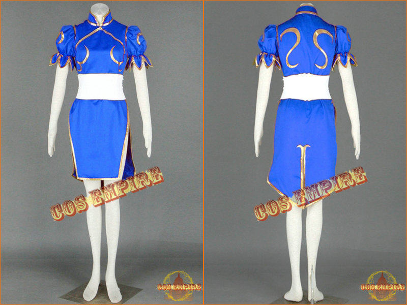 街头霸王拳皇春丽游戏cosplay服蓝色旗袍性感日本可定制包邮cos服