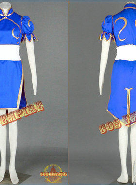 街头霸王拳皇春丽游戏cosplay服蓝色旗袍性感日本可定制包邮cos服