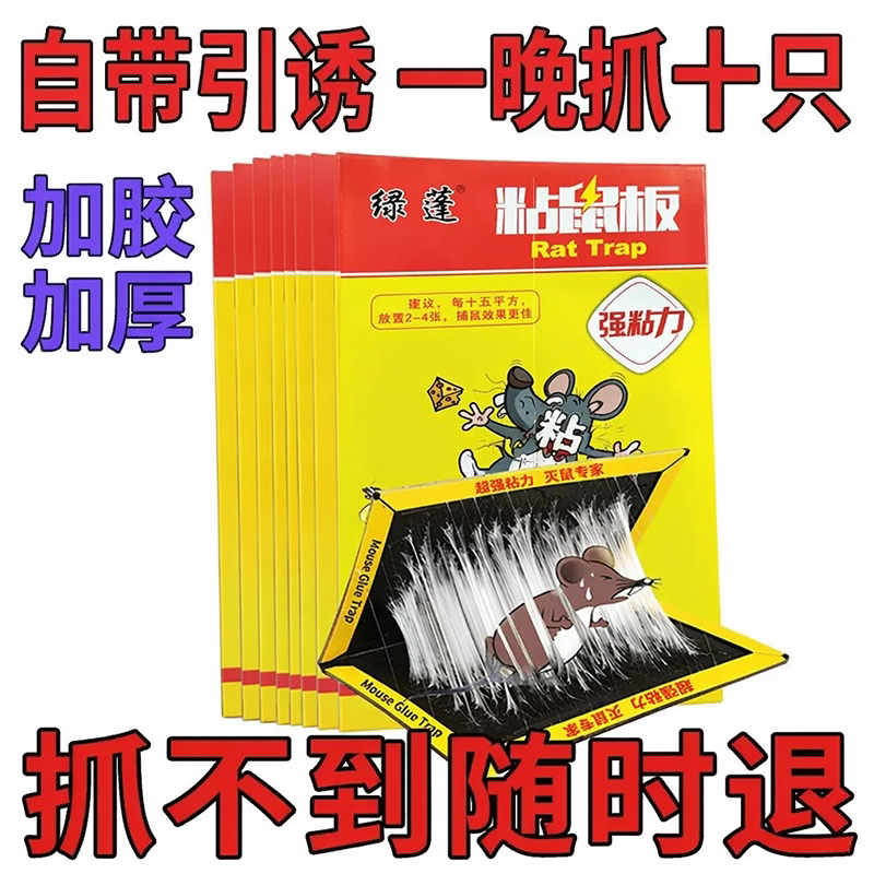 粘鼠板抓老鼠诱鼠粮食灭老鼠加大厚强力胶捉老鼠神器强力粘鼠家用