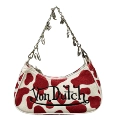 Suede Red and White Cow Print