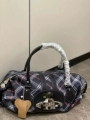 Vintage Plaid Color Block Travel Bag - Midnight Black 43cm