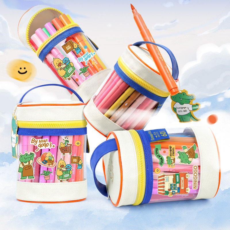 掌握ninigogo帆布笔筒软头丙烯马克笔学生美术专用60色不易透色可,文具电教/文化用品/商务用品,马克笔,淘宝优惠券,粉丝福利购,淘宝优惠卷