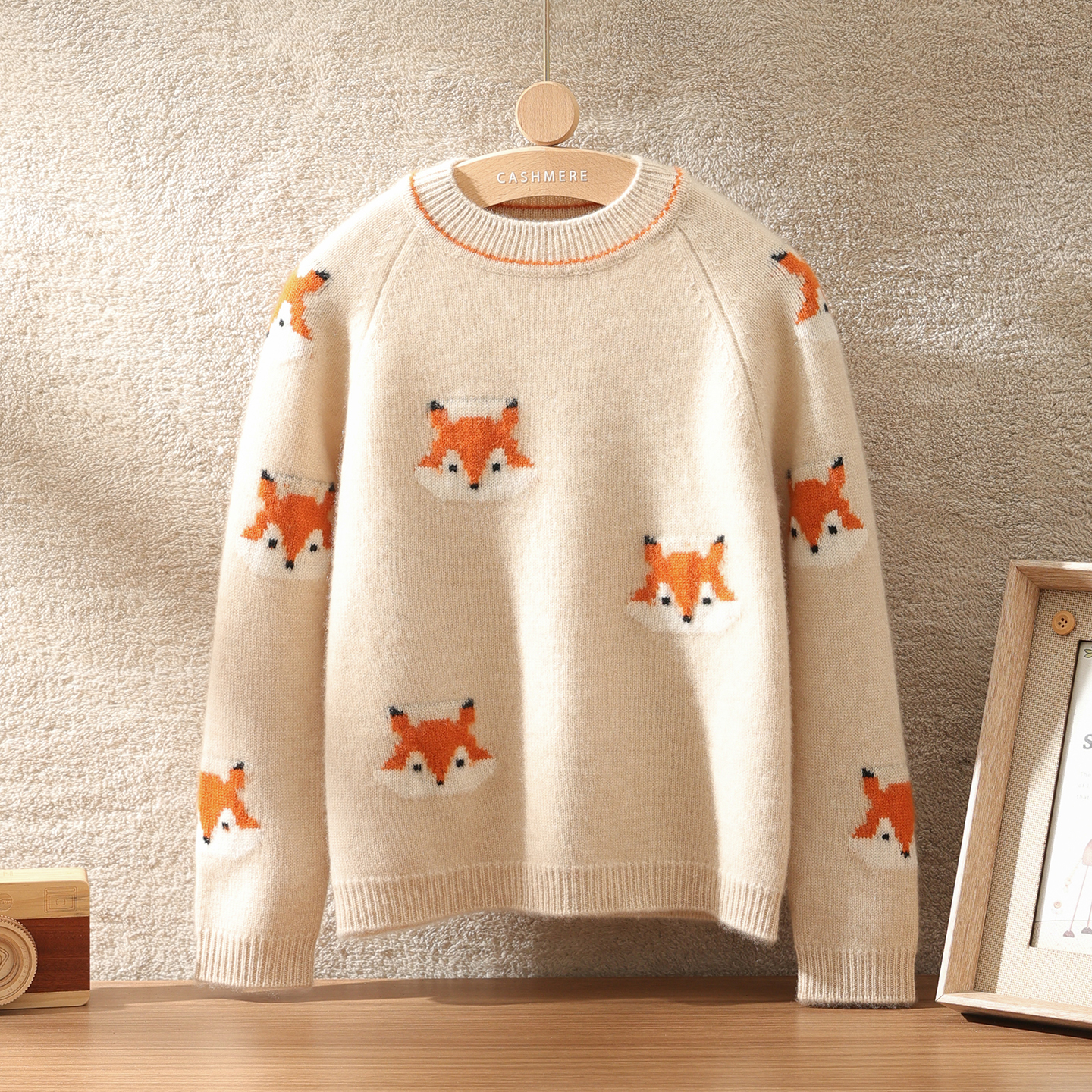 全身小狐狸儿童羊绒衫卡通毛衣