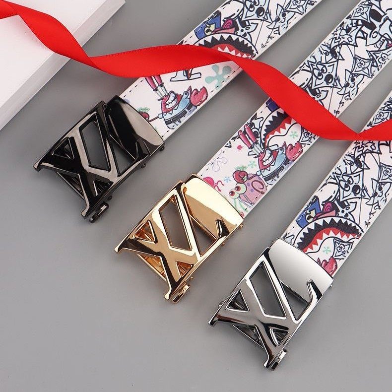 青少年皮带男学生自动扣简约风潮流新款男士时尚百搭腰带牛仔裤