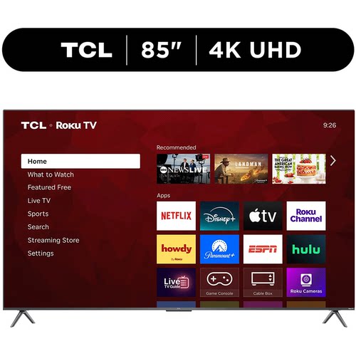 TCL/85S41CR 85英寸4KLED智能电视HDR4路HDMIeARC语音遥控大屏