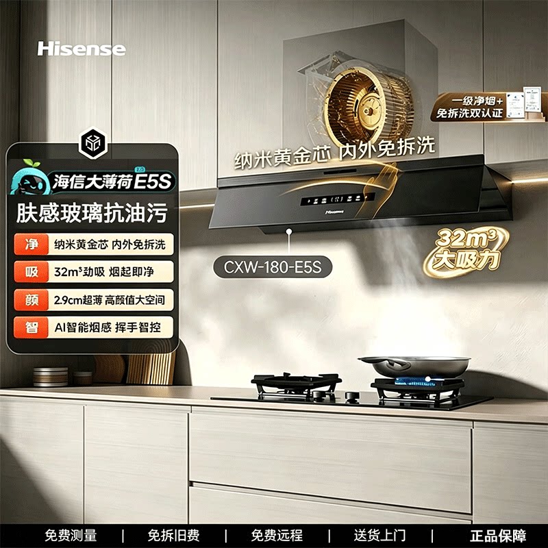 Hisense/海信 CXW-180-E5S顶侧双吸变频免拆洗智