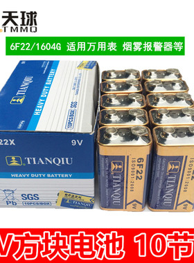 天球9v电池6F22方块九伏1604G遥控器烟雾报警器万用表麦克风电池