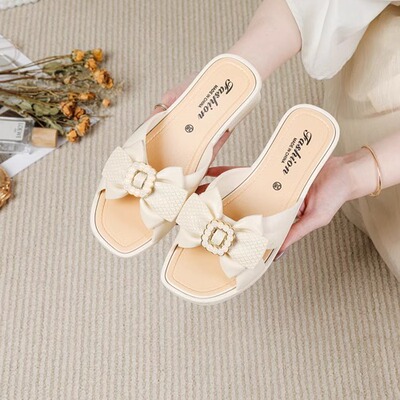 拖鞋女夏季外穿妈妈轻便舒适日常休闲居家防水防滑中跟软底凉拖鞋