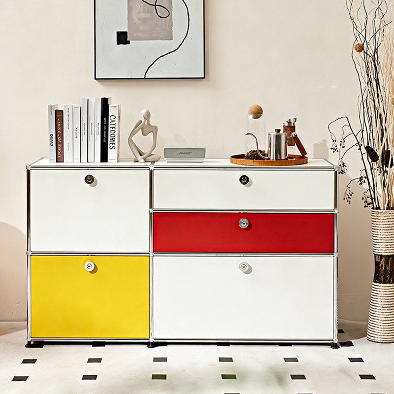 不锈钢餐边柜子玻璃展示柜客厅储物收纳柜落地斗柜靠墙一体置物架