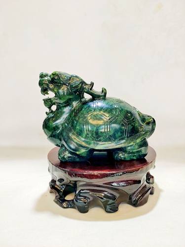 龙龟玉石天然镇宅招财家居装饰用品书房阳台玄关旺财生肖乌龟摆设