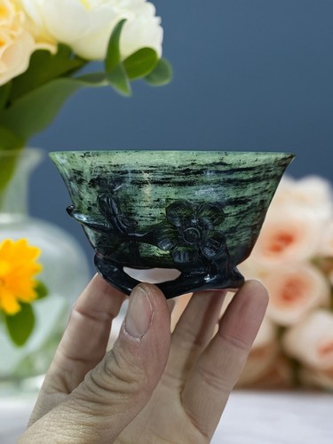 静云轩夜光杯十七年实体老店厂家直销酒泉夜光杯纯手工雕刻梅花杯