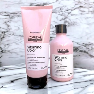 肖战推荐 欧莱雅pro沙龙染后固色锁色护色蜜桃瓶维他命洗发水护发