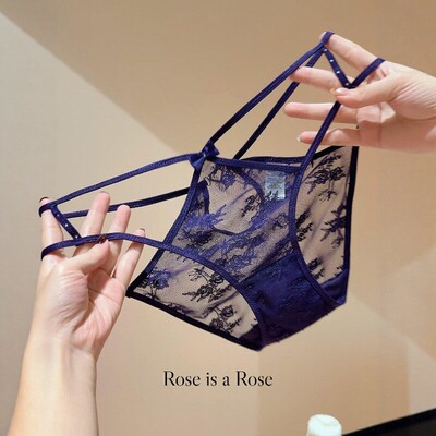 自带浪漫氛围感的绝绝紫~法式绝美气质镂空细带御姐蕾丝内裤女~