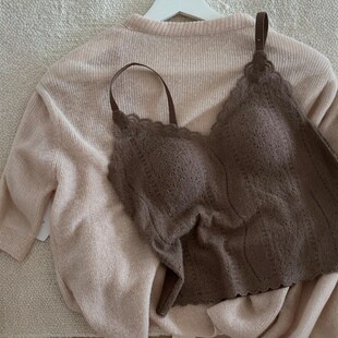 保暖磨毛蕾丝吊带打底 秋季 自带胸垫 还得是咖咖乖 内搭拼配