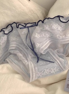 来点小小纯欲~荷叶花边蕾丝蝴蝶结纯棉裆内裤~舒适柔软很难不爱！