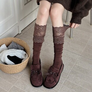 不愧是博主最爱～蕾丝花边小腿袜美呆！美拉德中筒袜子堆堆袜春秋